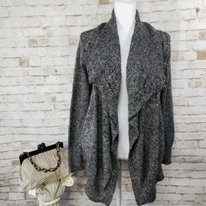 SO Open Front Marled Waterfall Cardigan